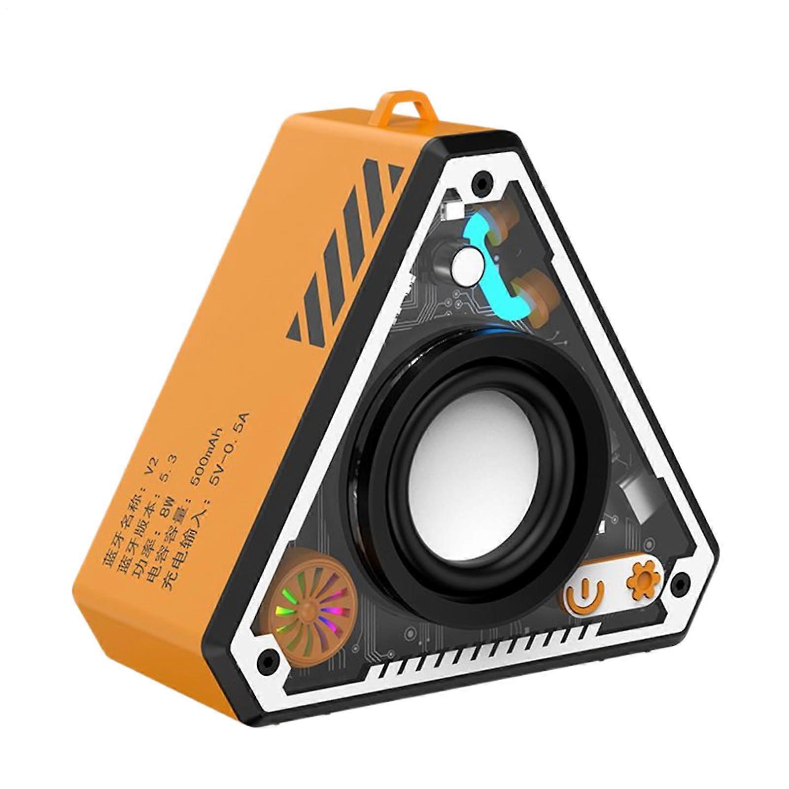 Wireless Speaker For PC Desktop Rechargeable Stereo Bass Boombox, Orange, Beach Camping Shower
