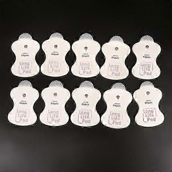 10-Pack White Electrode Pads for Muscle Massagers Compatible with Elepuls L Devices