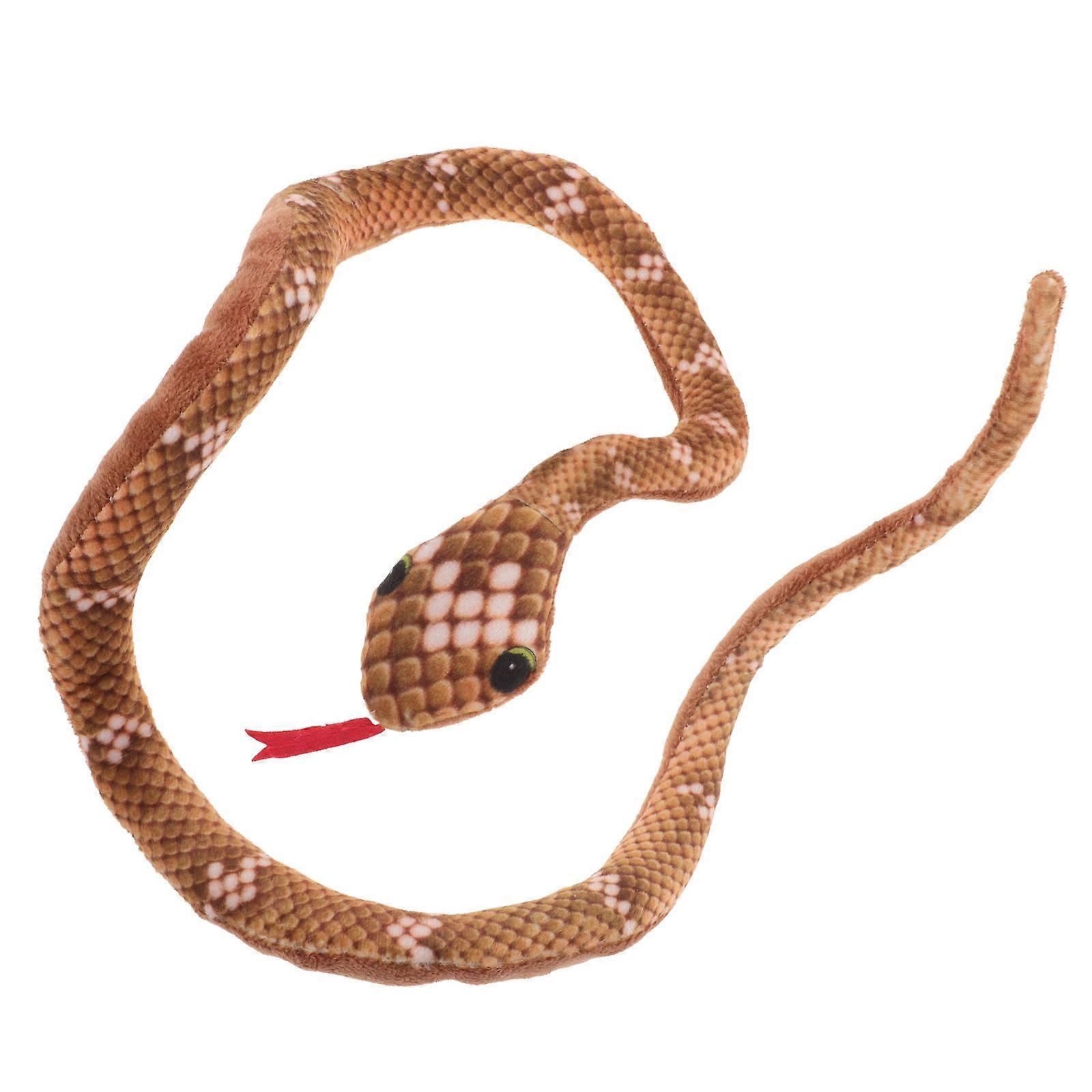 Interactive Cat Snake Plush Toy for Play 4Pcs Brown Catnip Supply