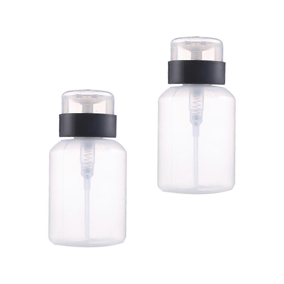 Nail Polish Remover Press Bottle for Liquid Storage 210ml 2Pcs Transparent