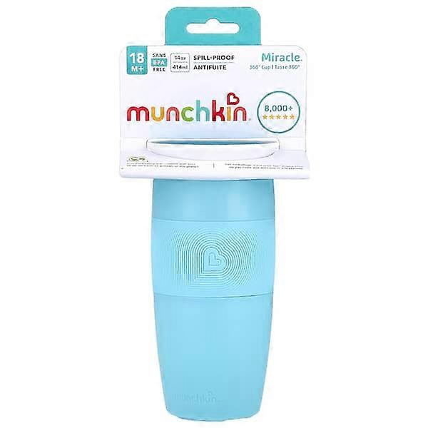 Munchkin, MiracleÃÂÃÂ® 360ÃÂÃÂ° Cup, 18 Months+, Light Blue, 14 oz (414 ml)