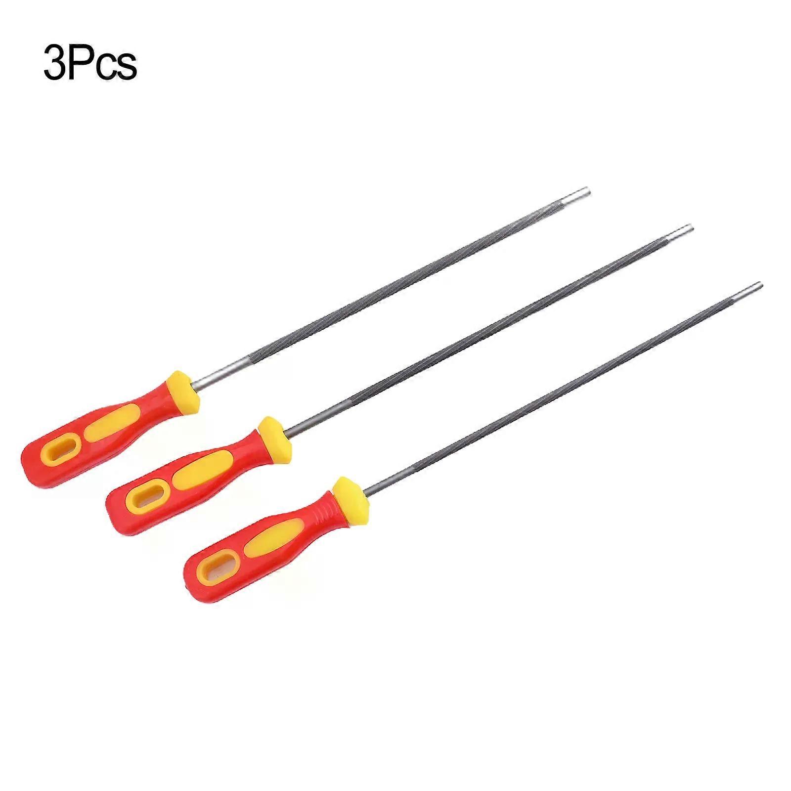 3pcs 40/48/55mm Sharpening Chainsaw Saw Chain Files Sharpener Plastic Handle Woodwork Chainsaw Files