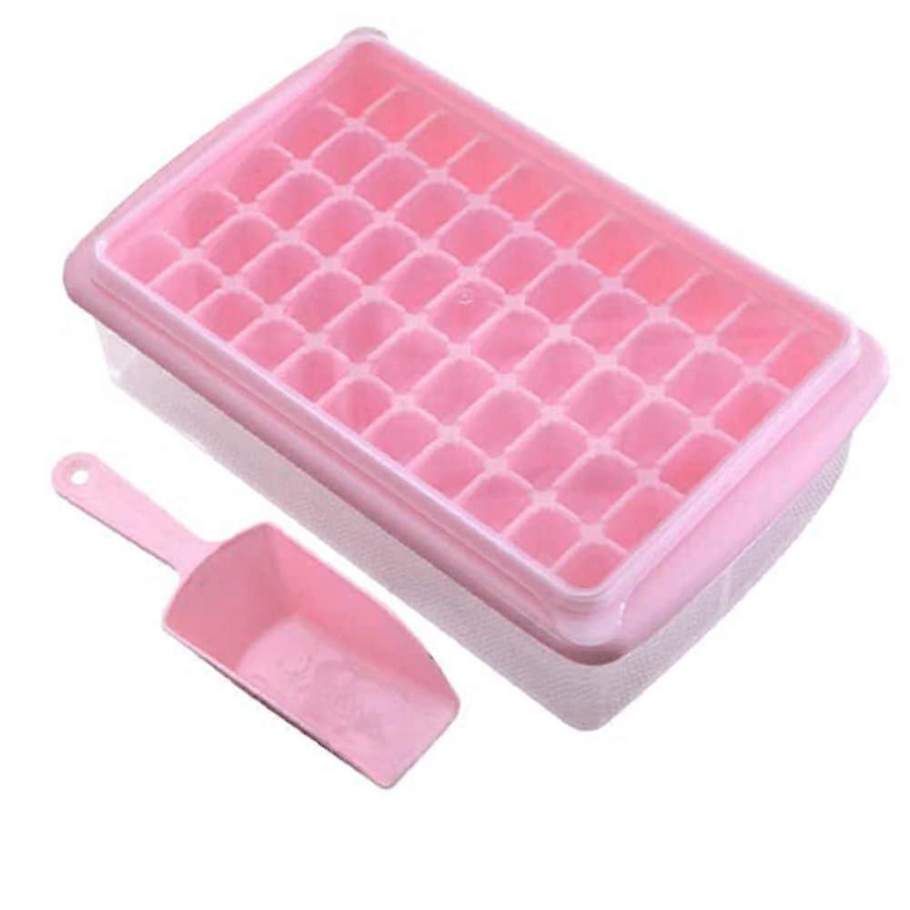 Ice Cube Tray With Lid And Storage Bin, Freezer Safe 55Cube Plastic Ice Mold With Scoop, Easy Release