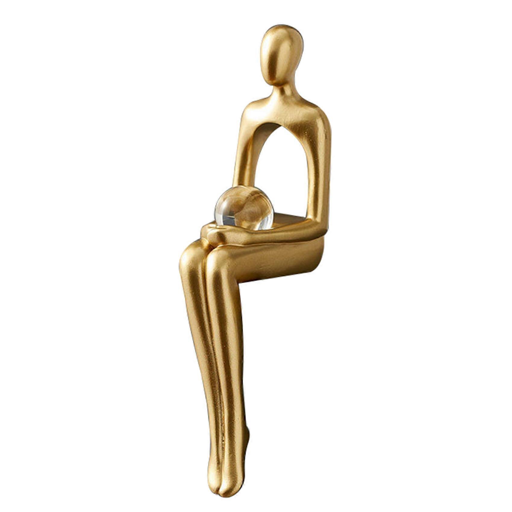 Thinker Statue Abstract Figure Sculpture Small Resin Office Decor A