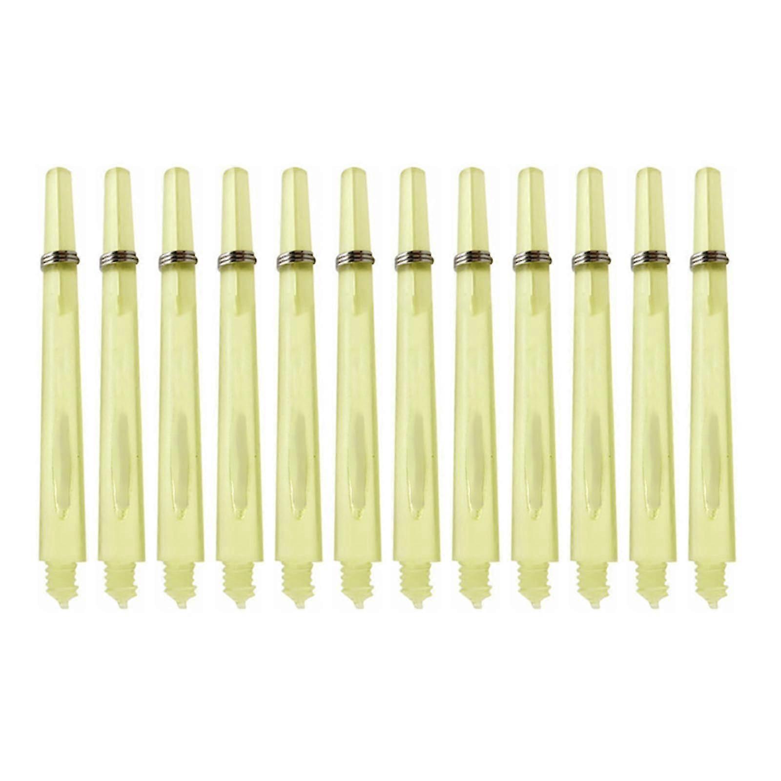 Set of 12 Transparent Dart Shafts with Stainless Steel Rings and 2BA Threads for UK Pub Games