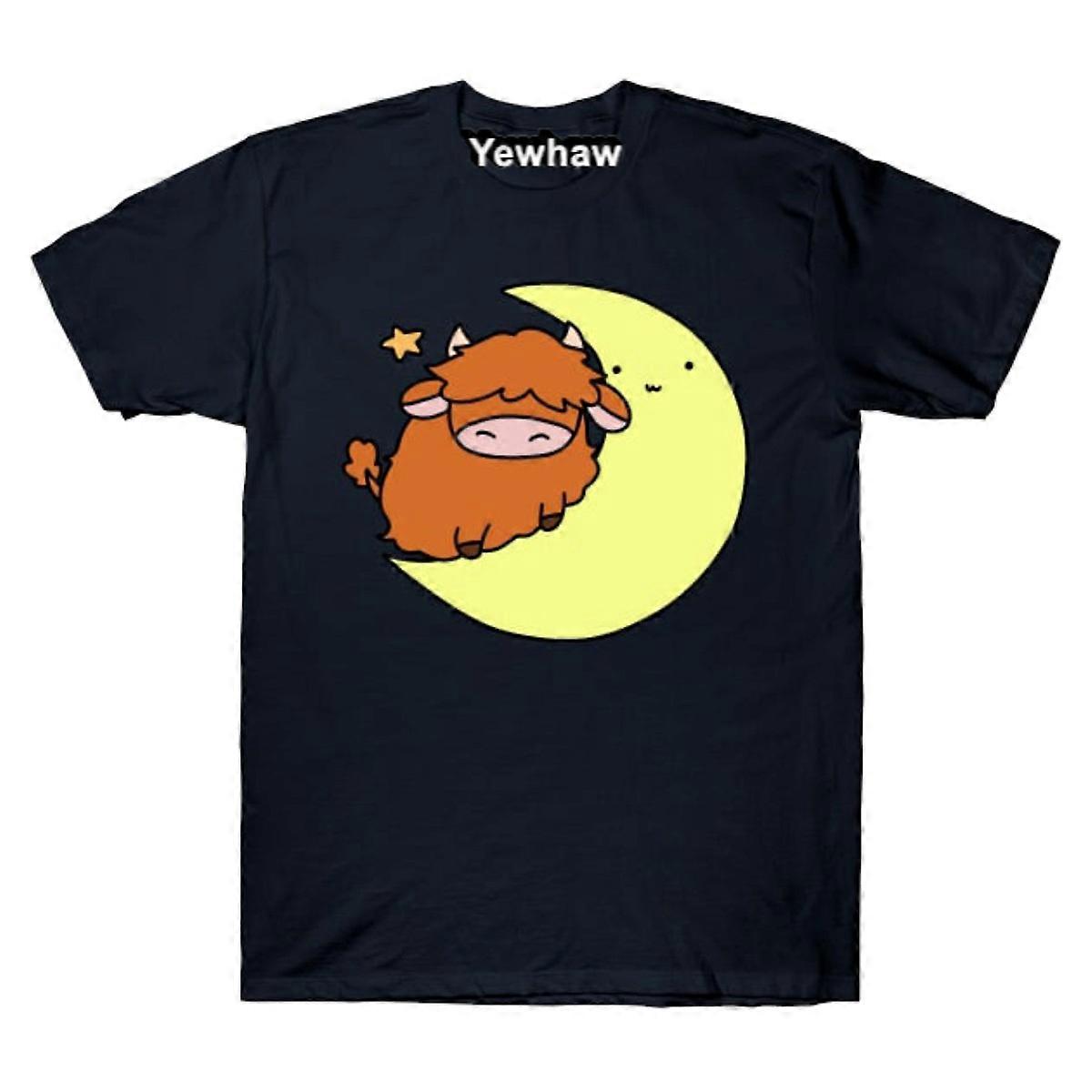 Highland Cow Crescent Moon T-shirt