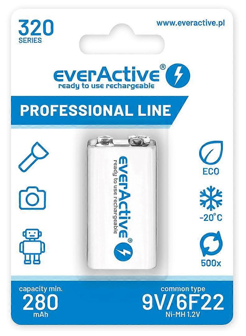 Oppladbare batterier Everactive Ni-mh 6f22 9v 320 Mah Professional Line