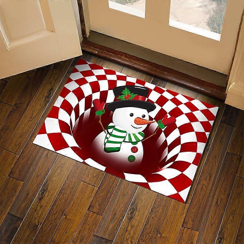 Julesnemand 3D-illusionsdørmåtte Juledekorativ dørmåtte