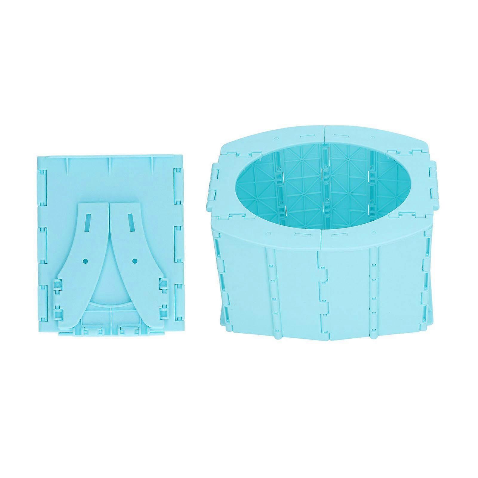 Kids Portable Potty Garbage Bag Stable Standing Space Saving Foldable Toilet Seat for Travel Use Blue 