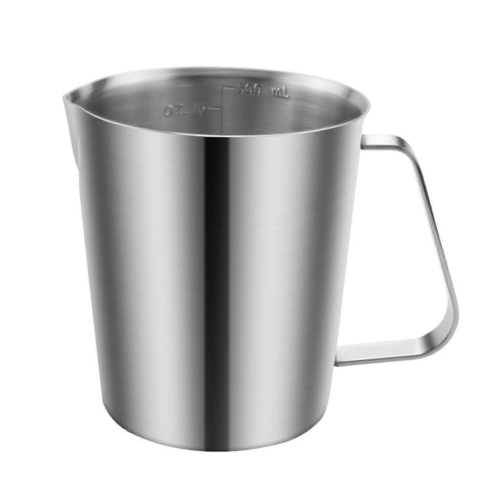 Stainless Steel Measuring Cup with Handle and Pour Lip, Metal Pitcher with and ML Marking, 16OZ/500ML, Pitcher