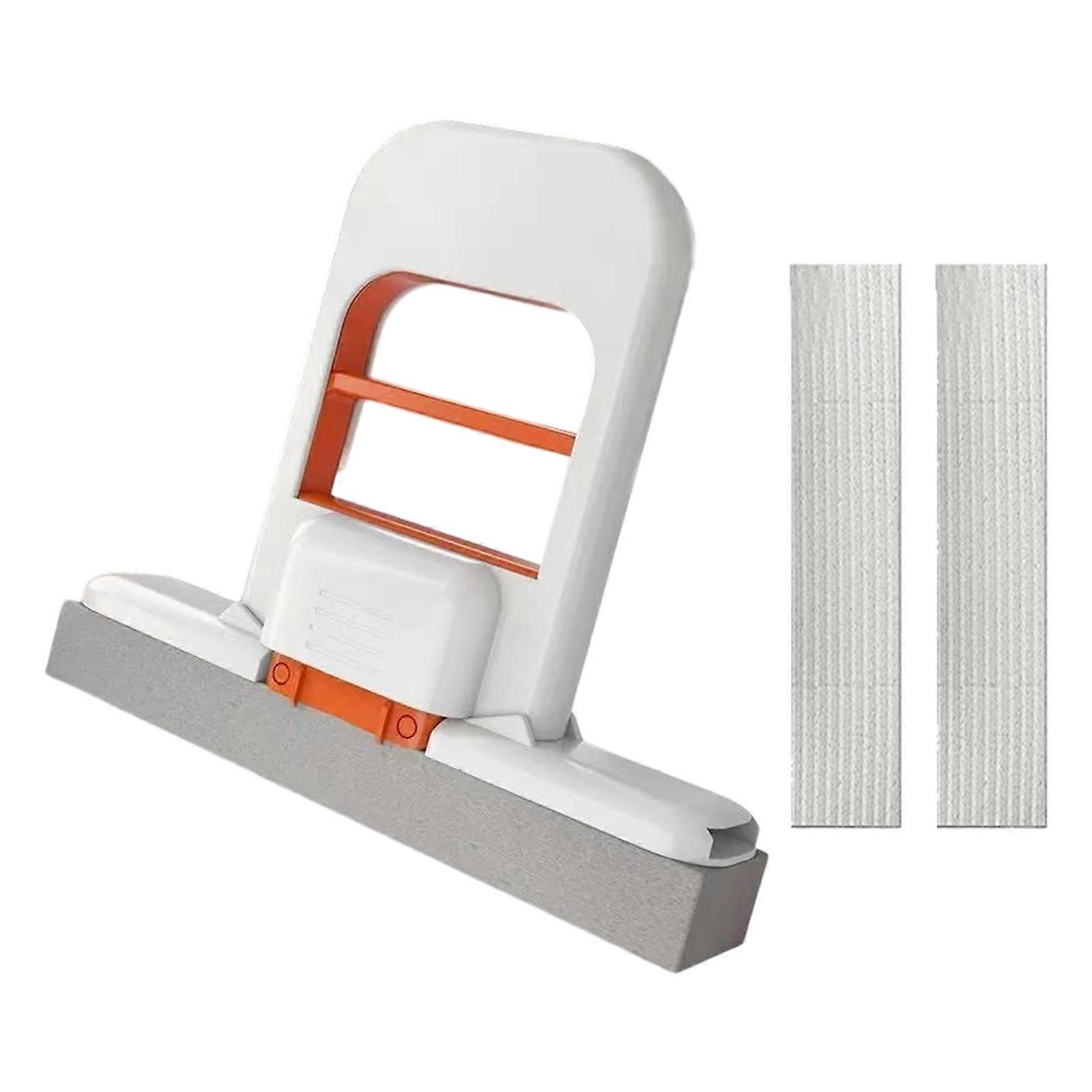 Squeeze Mini Handheld Cleaning Mop Super Absorbent for Bathroom Kitchen Counters Mop Super Absorbent Sponge Head  Orange