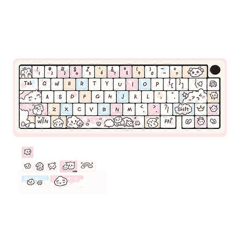 74 Key PBT MDA Profile Keycaps Processus de sublimation thermique Mignon Animal Thème Keycap