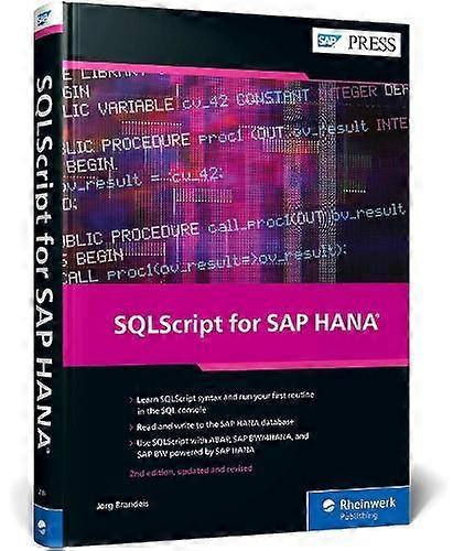 Sqlscript For Sap Hana by Joerg Brandeis Hardback Book