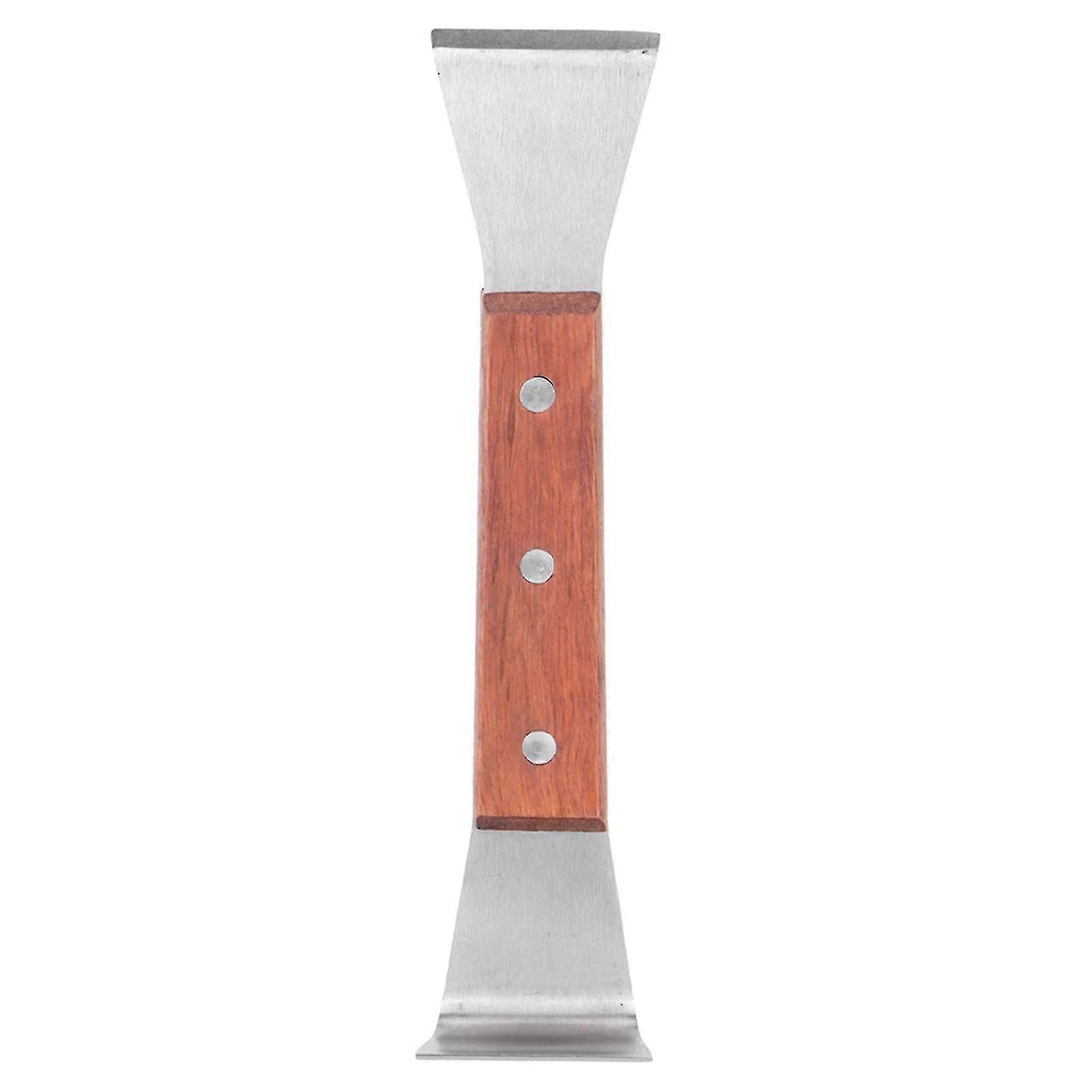 Beehive Scraper Tool Stainless Steel Durable Double-Edged Blade with Wooden Handle Multi-Purpose Operations for Beekeeping Ideal for Honey Extractio