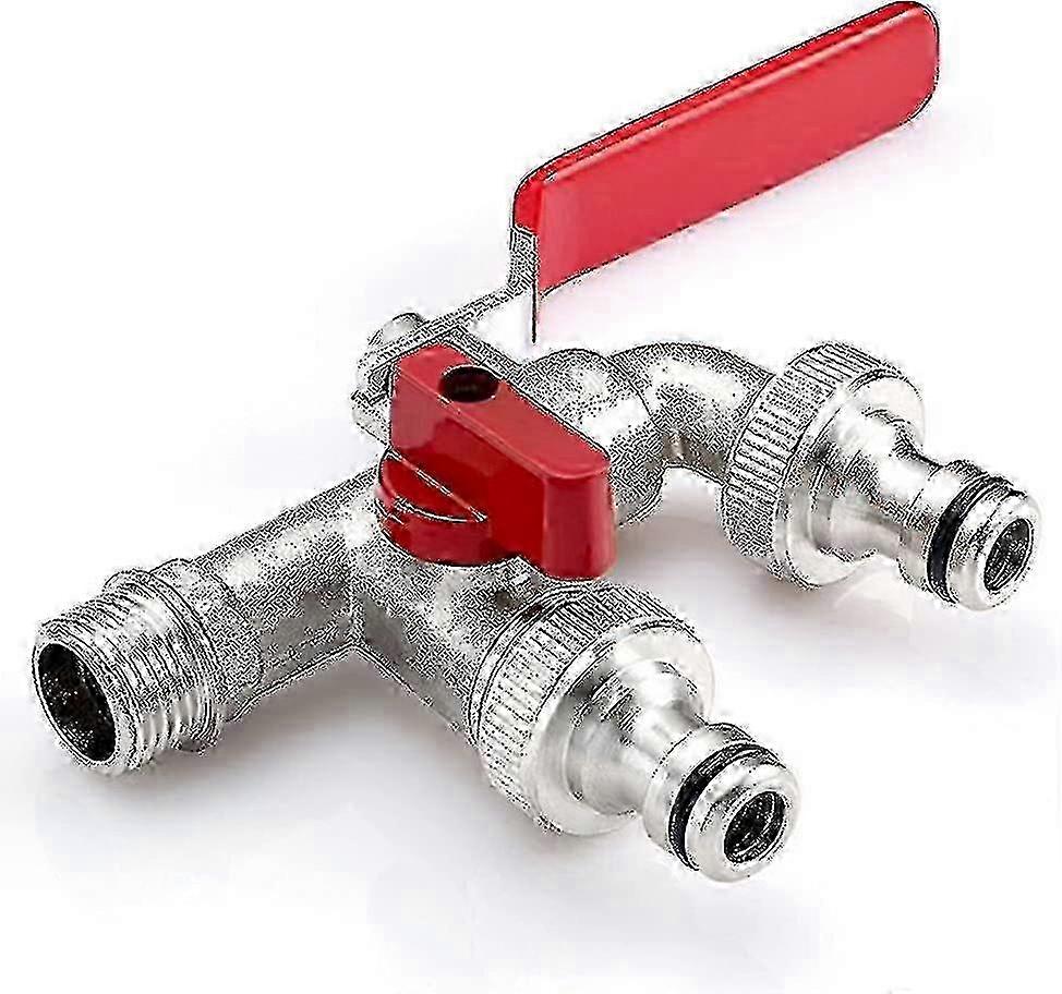 Garden Faucet With Hose Connection 3/4" Double Faucet Frost-proof For Garden Washing Machine Pressure Resistant Brass A