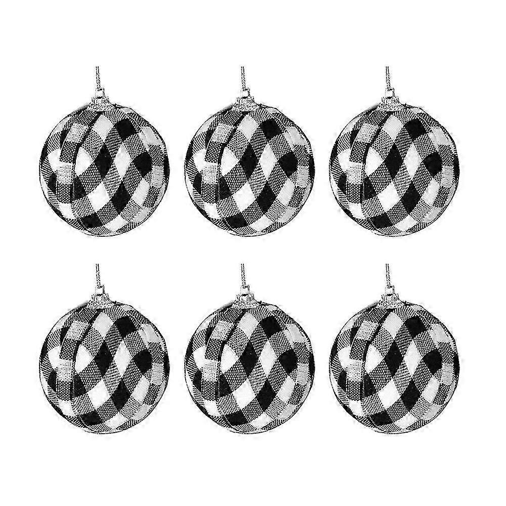 Waterzx格子縞のボールオーナメントクリスマスの装飾生地は、家の装飾のためのボールのクリスマスホリデーを包みました