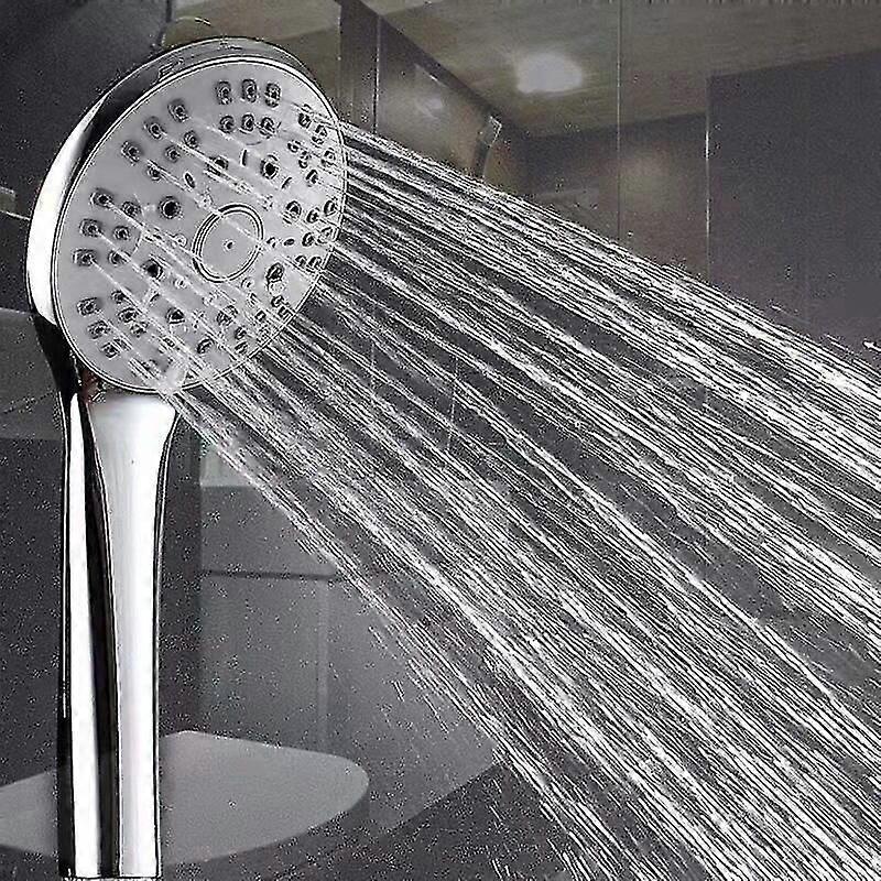 Universal High Pressure Shower Head - 5 Types Of Adjustable Jets - Stunning Handle In Chrome Finish - Easy Removal Of Limescale - Replacement Shower H