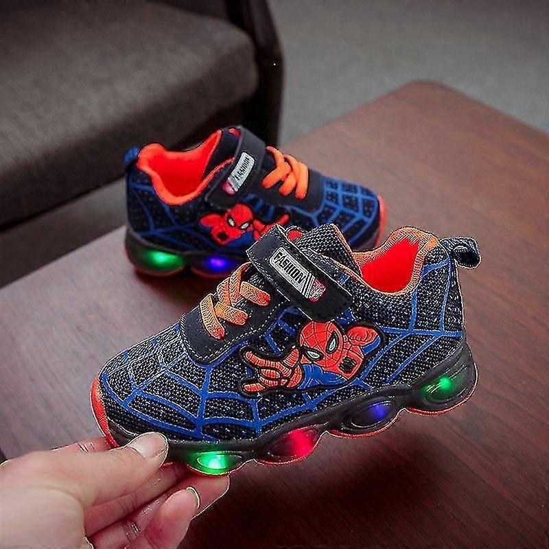 Kids Sports Shoes Spiderman Lighted Sneakers Children Led Luminous Shoes For Boys