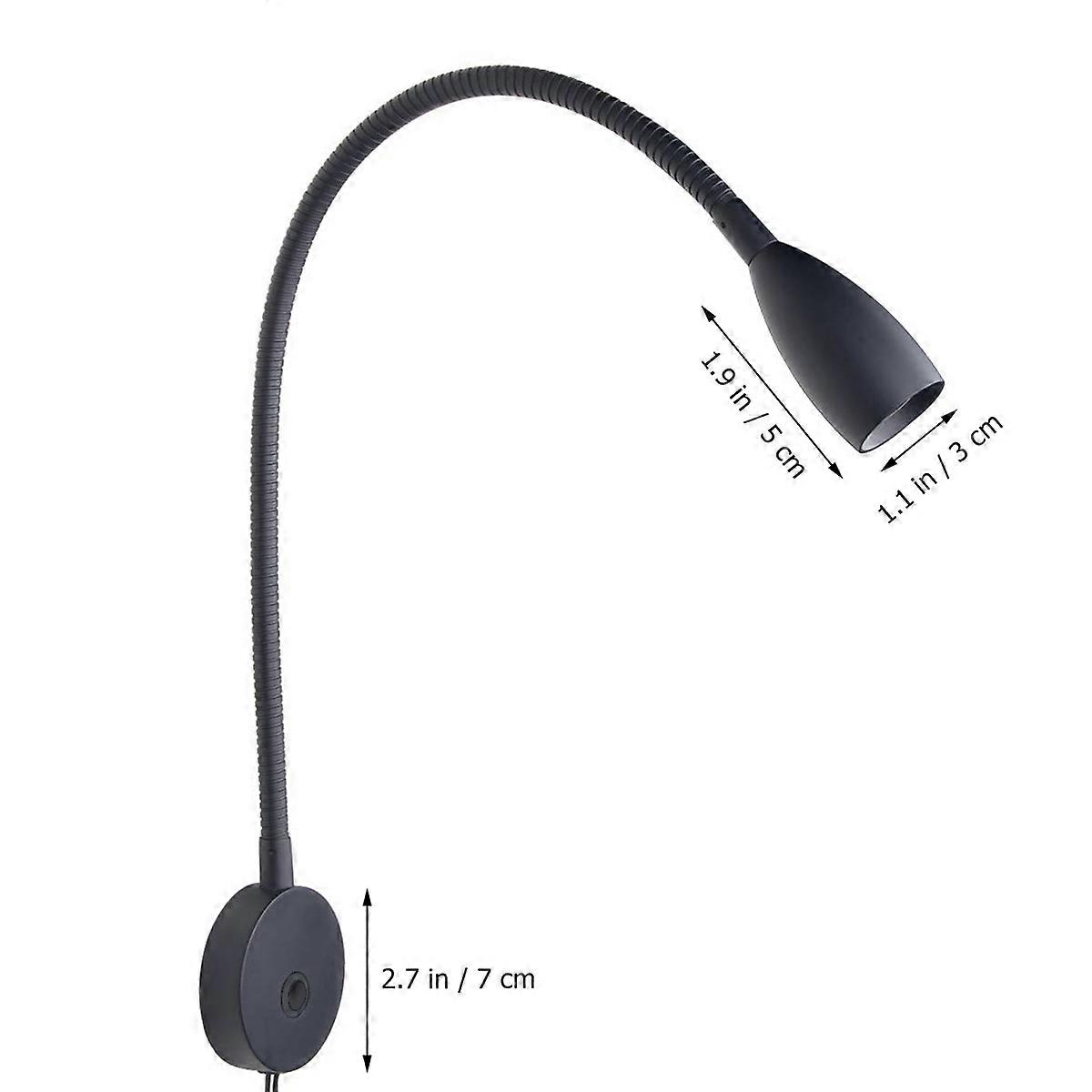 Spot Light Wall Lamp for Reading 3W LED Hose Spotlight with Switch Black