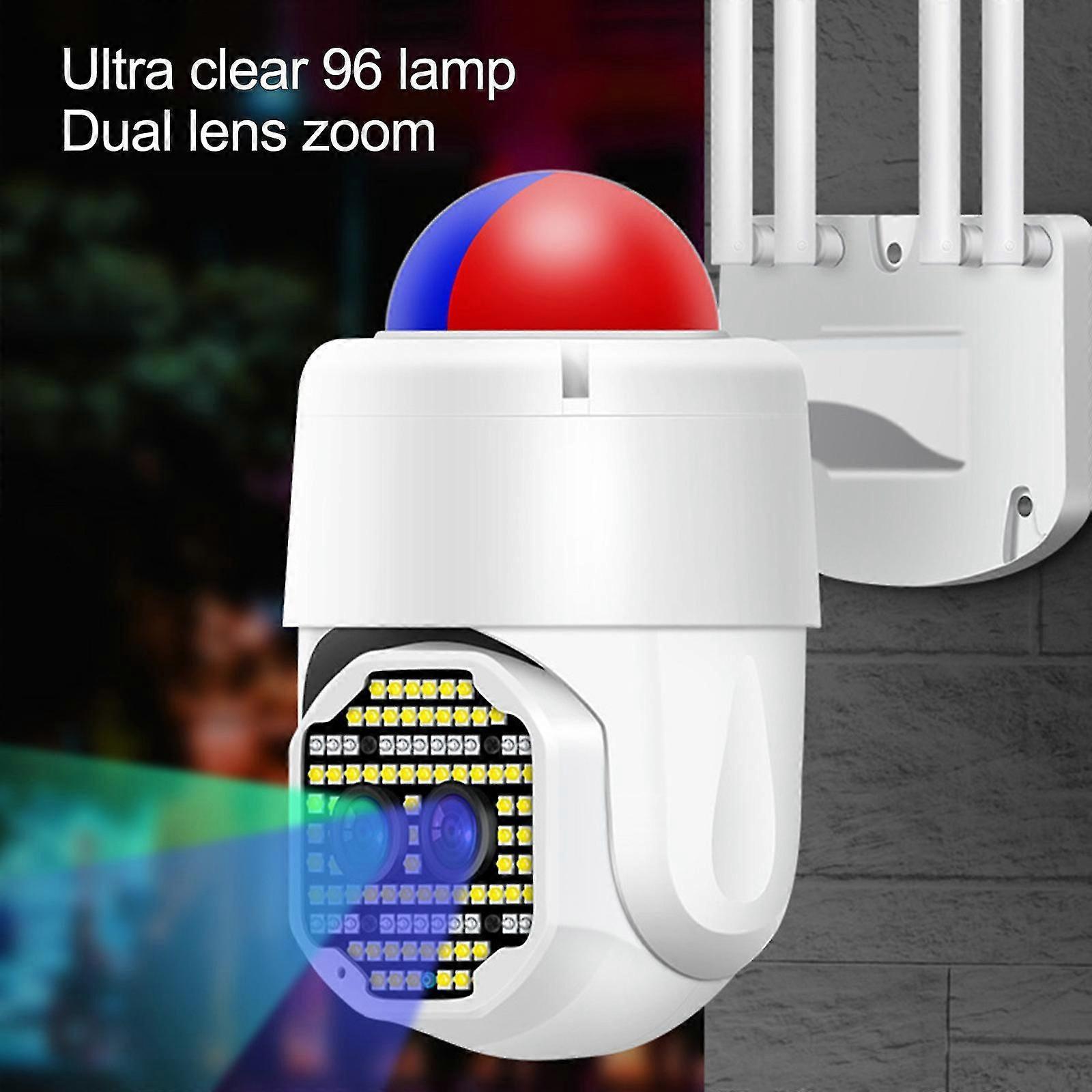 1080p Home Security Camera Outdoor Wireless Wifi Pan Tilt 355 View Spotlight With Motion Detection And Sirens, Color Night Vision