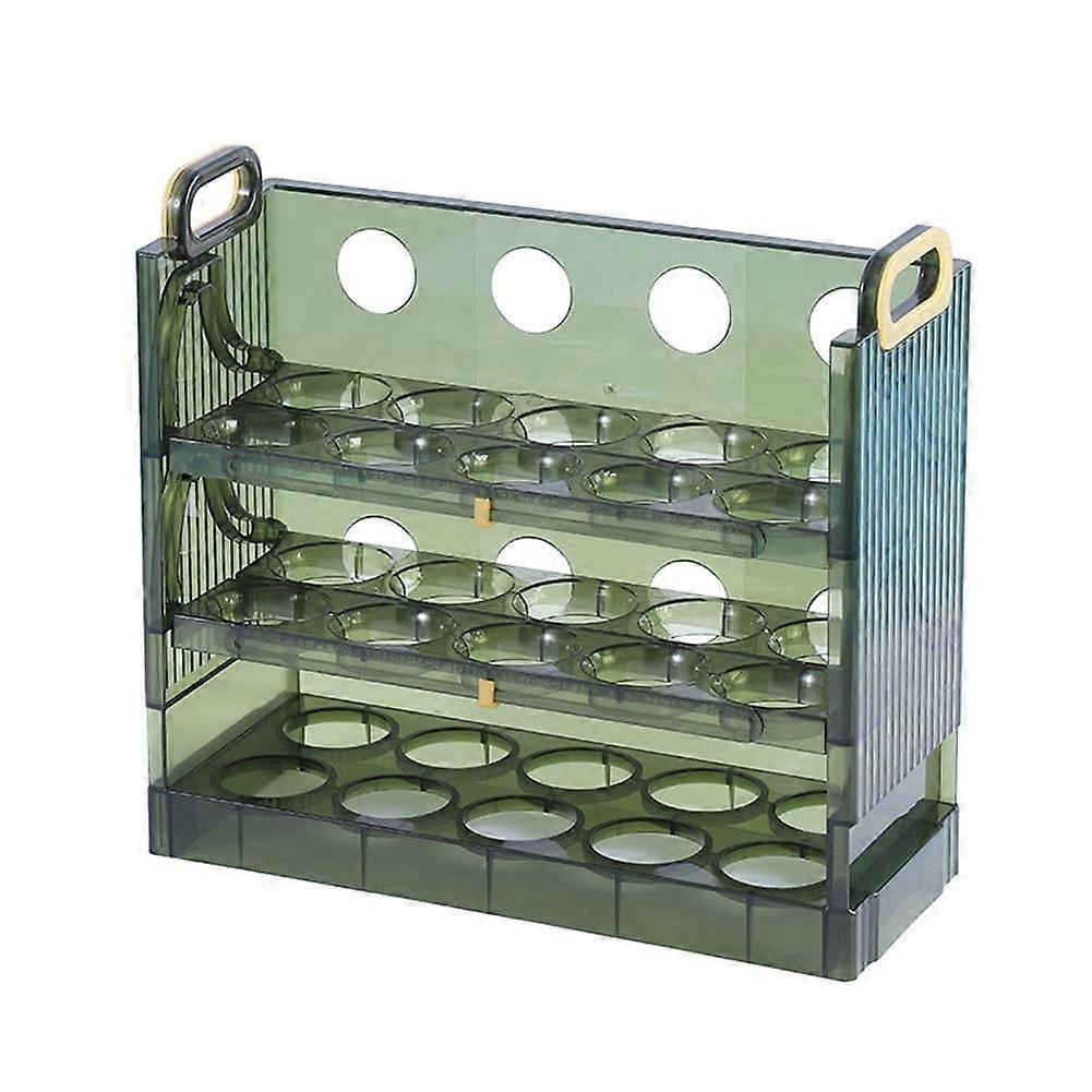 Egg Storage Box 30 Grid Large Capacity Refrigerator Egg Holder Tray Organizer with Handle