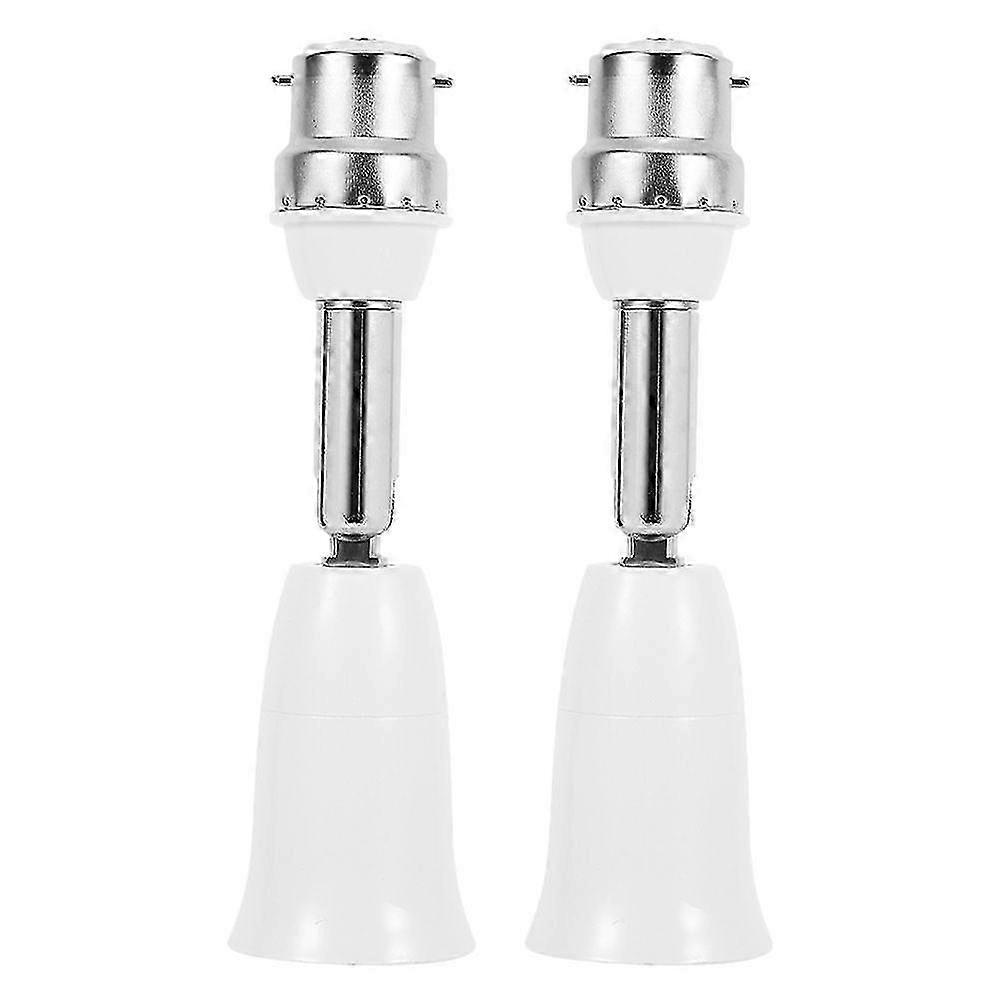 2pcs Light Socket Extender B22 to E27 Bulb Extension Vertical Horizontal Adjustable Adapter for Home Office