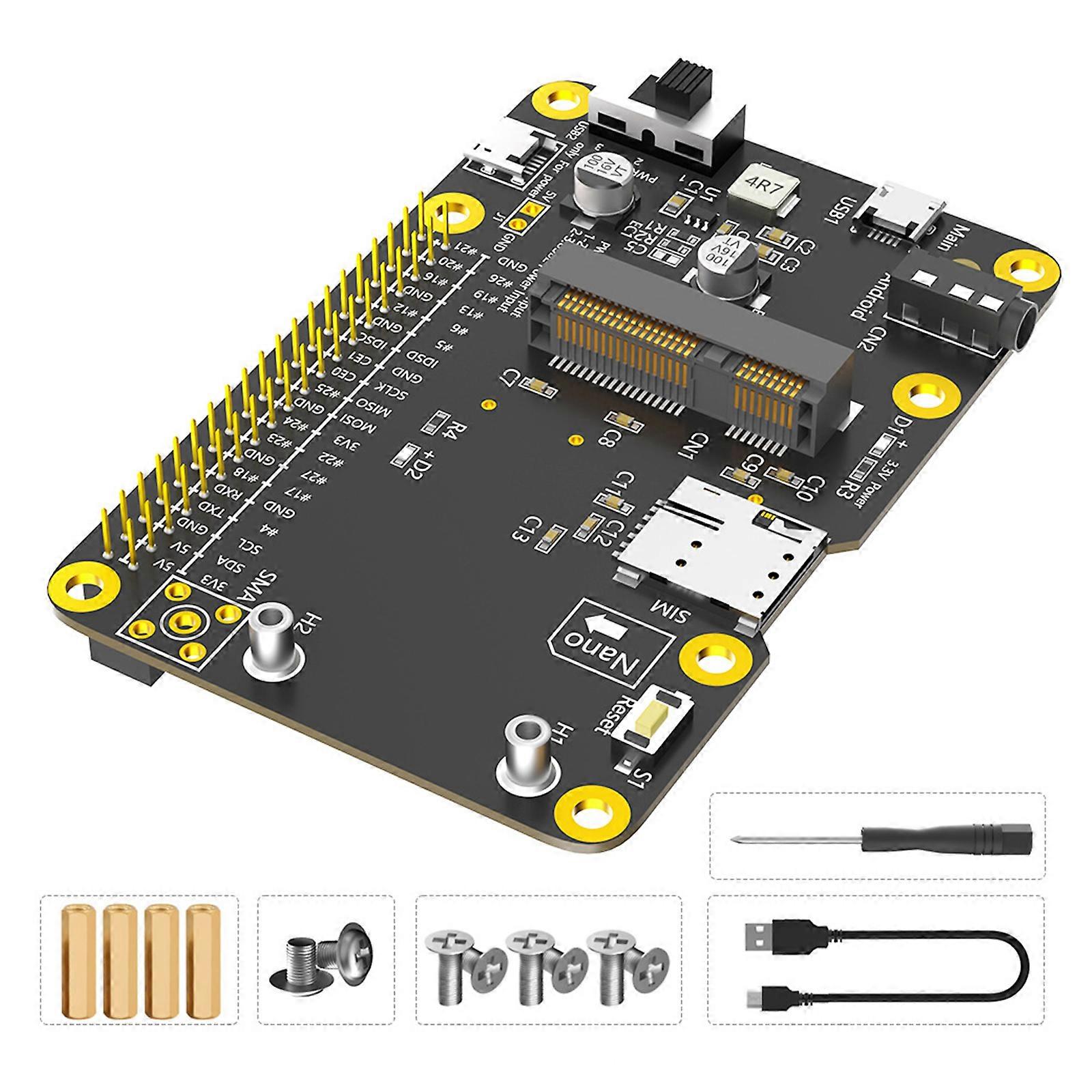 Networking Extension Card For RPi Board Networking Card Adapter Supports 3G/4G/LTE For Remote Access Multicolor