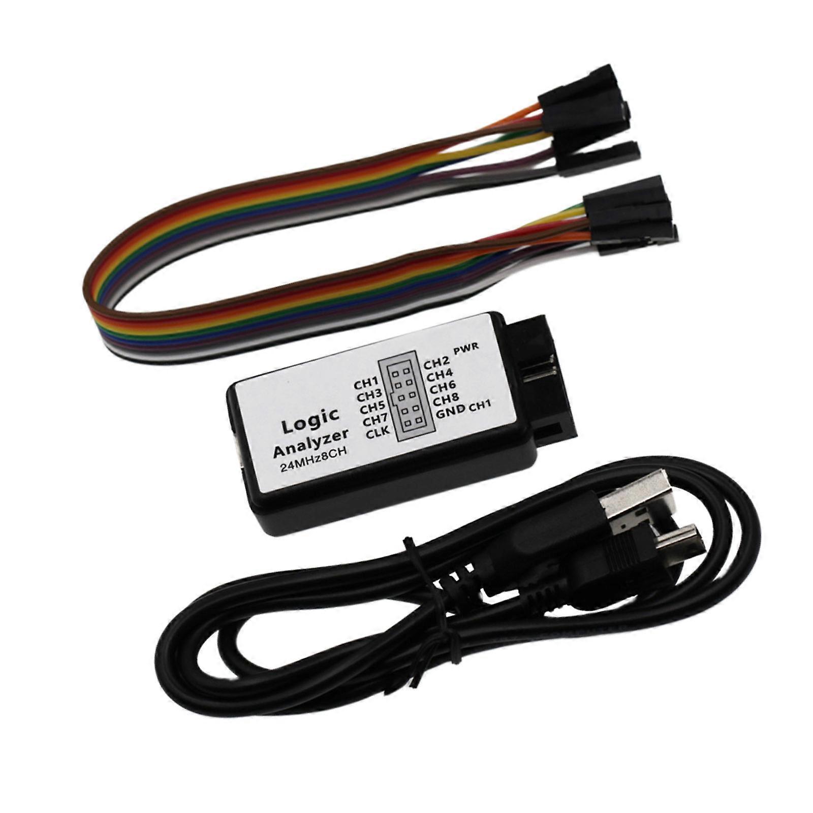 24MHz USB Logics Analyzers Device 8 Channel Input Suitable For Laboratory Circuit Testing & Educational Purposes Testing Multicolor