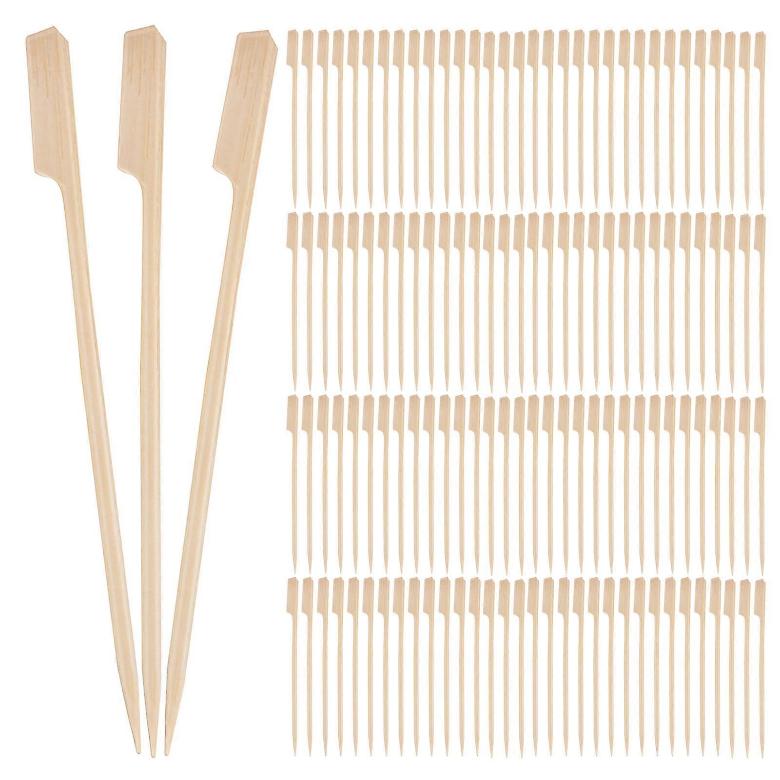 Fruit Skewers Bamboo Paddle Skewers for Barbecue 200Pcs Disposable