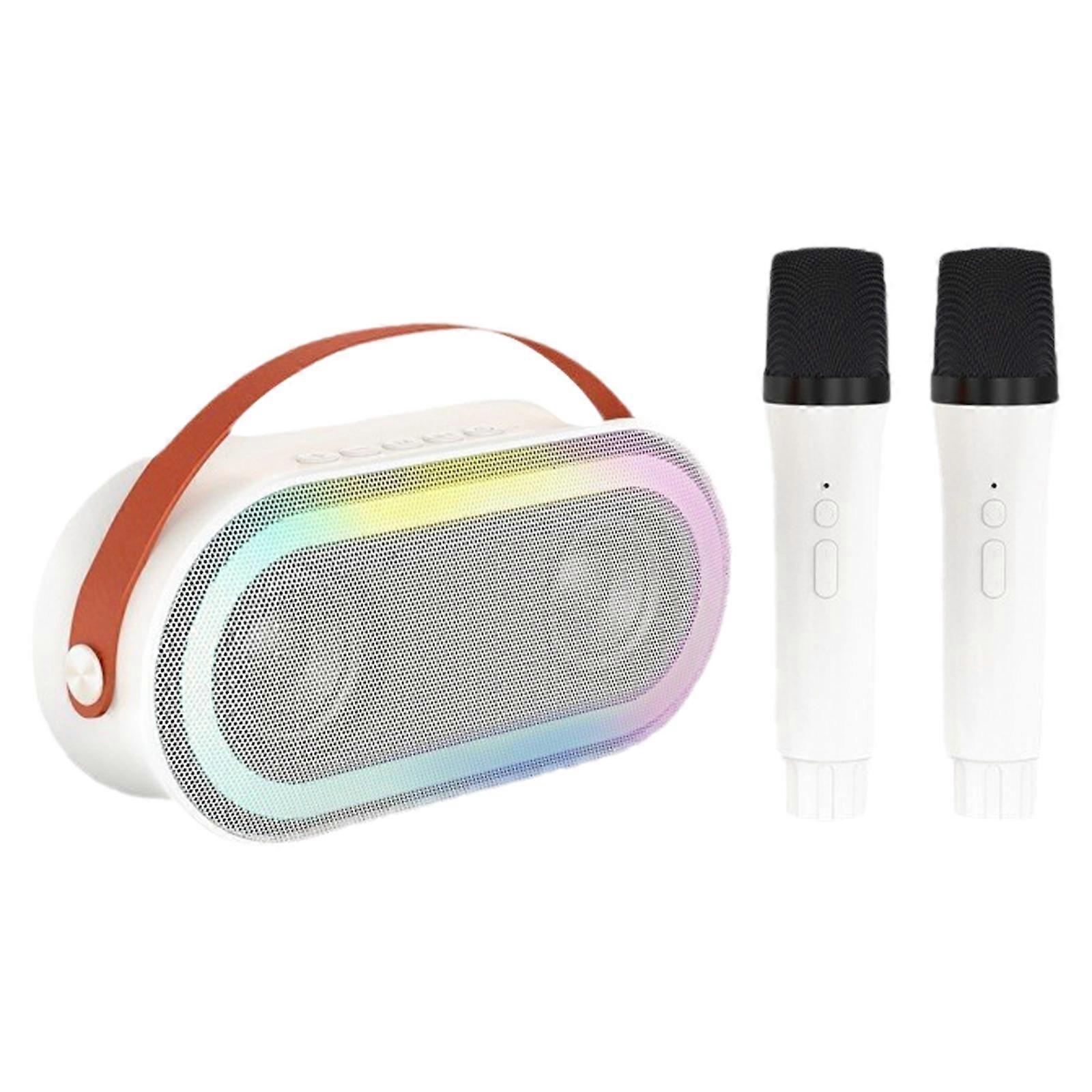 Wireless Bluetooth-compatible Speakers with Handheld Microphone BLE5.3 for Live Performances and Public Speaking  White