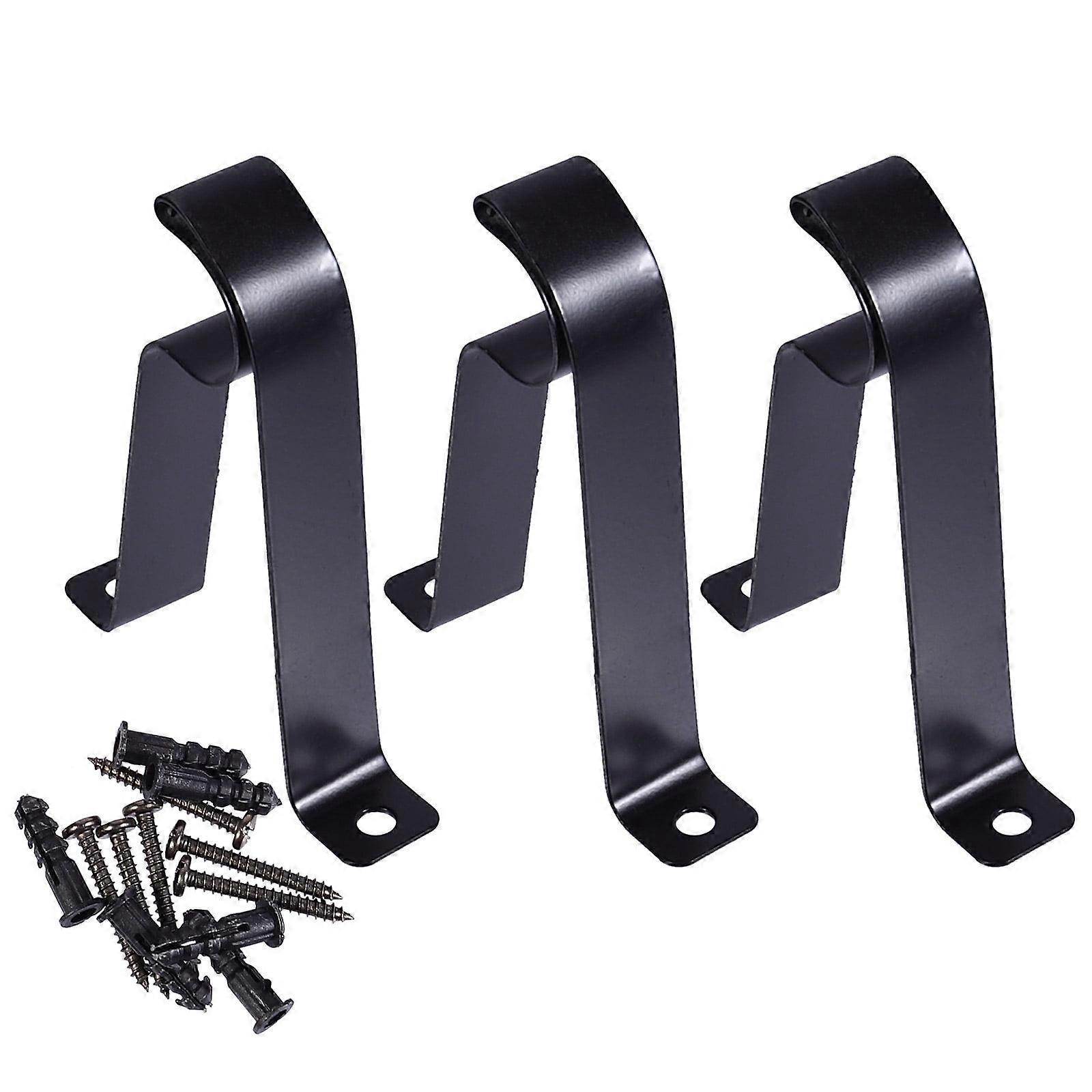 3pcs Curtain Rod Adjusting Brackets R-type Support Single Rod Bases (19mm)