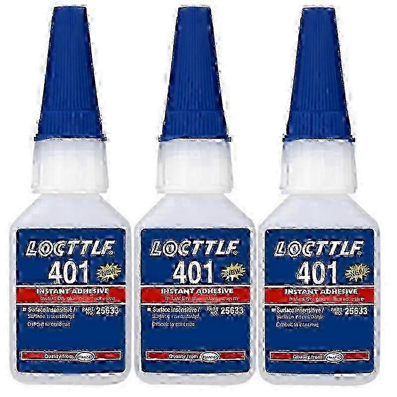 3x Loctite 401 Instant Fast Adhesive 20ML Bottle Stronger Super Glue Multi-Purpose Fix HOT Super Strong Liquid Colorless Glue