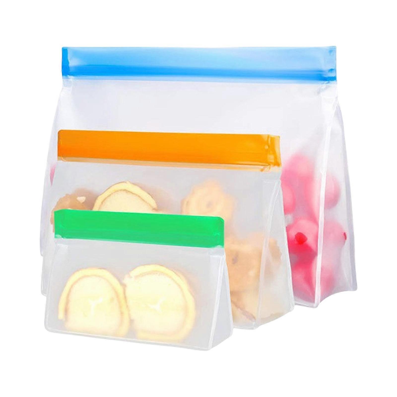 Reusable Waterproof Food Storage Solution PEVA Clear Bags With Sealed Closure for Refrigerator Organization Multicolor