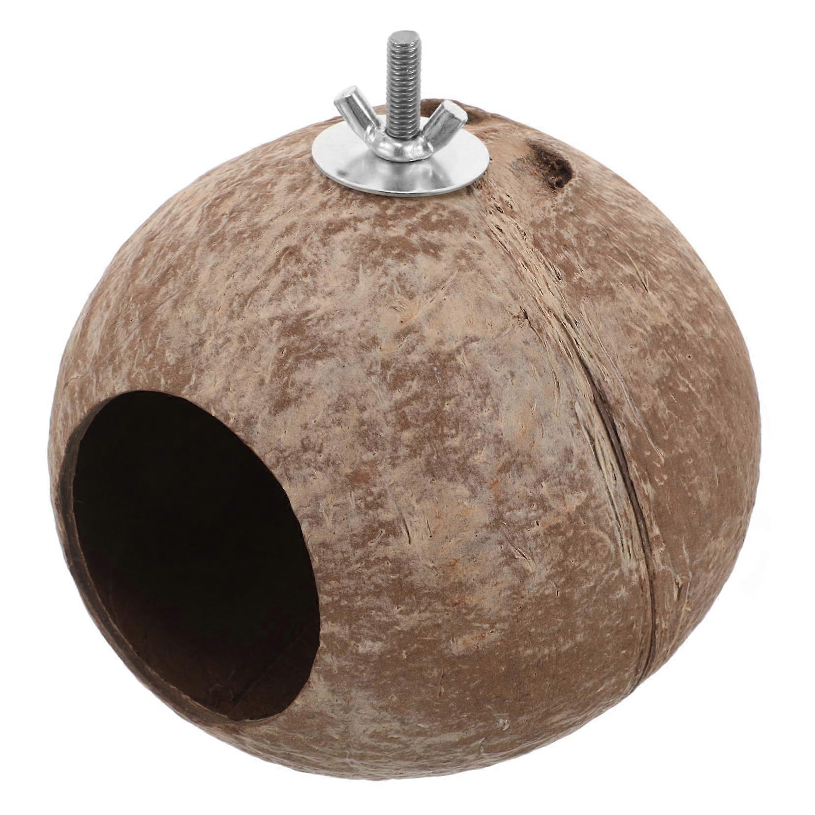 Coconut Shell Bird Nest Handmade Breeding House for Parrots Canaries Larks Garden Decor