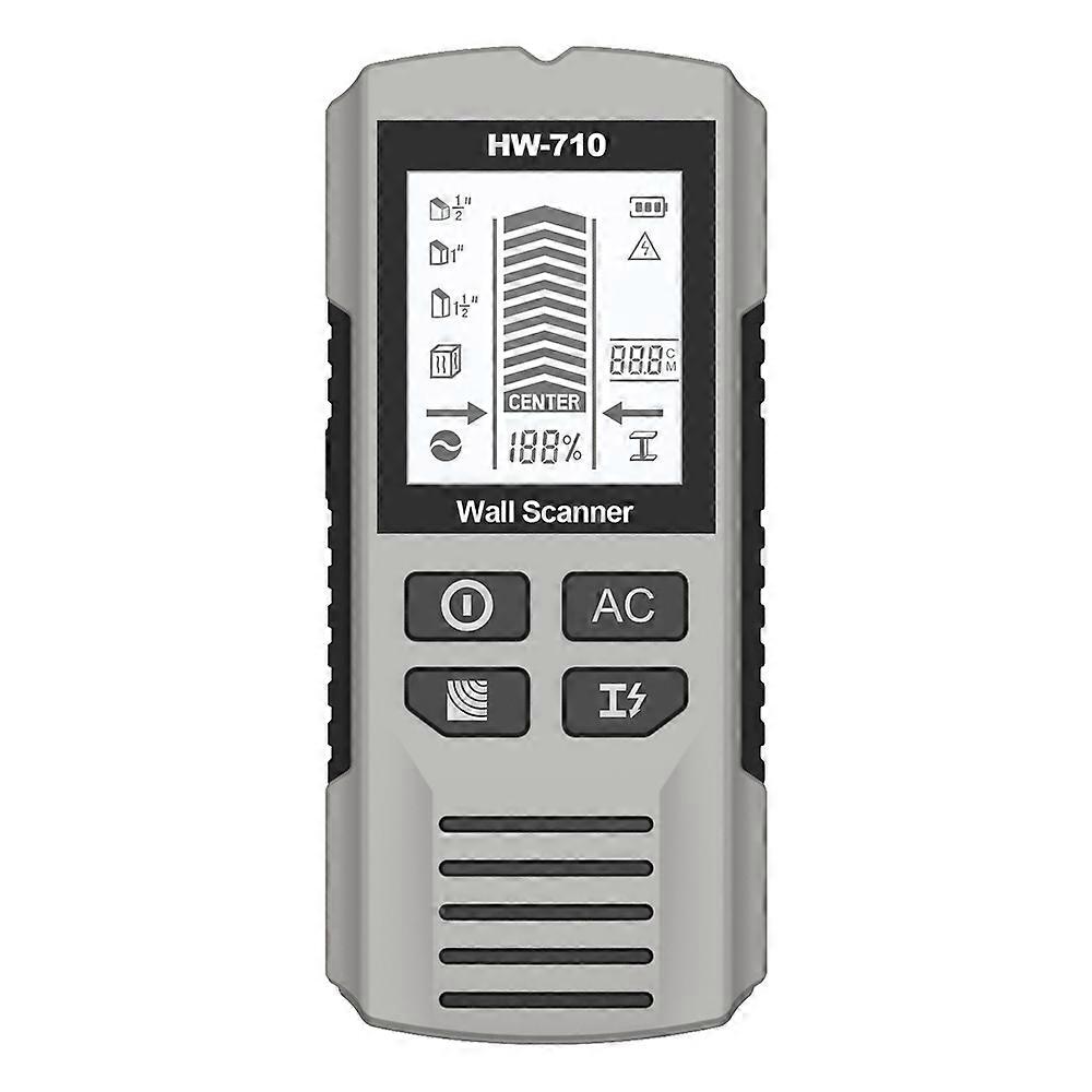 HW-710 Wall Stud Scanner Metal Detector Ceiling Wood Finder AC Cable Wire Depth Tracker Plumbing Detector LCD Display