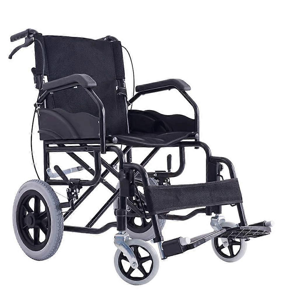 Lightweight Foldable Aluminium Alloy Wheelchair with Adjustable Footrest and Puncture Resistant Tyres
