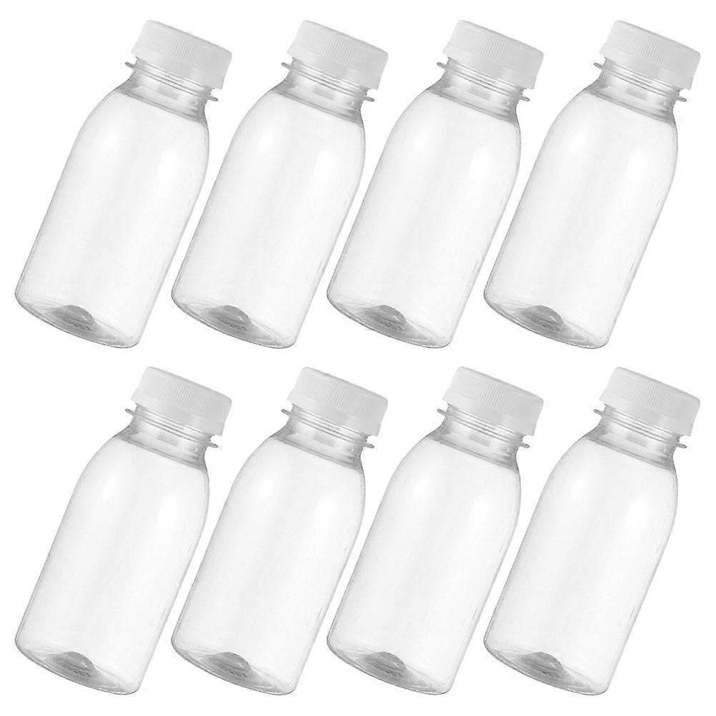 Reusable PET Juice Bottles for Storage Use Transparent Smoothie Bottle 8pcs Portable Milk Bottles 16.9oz