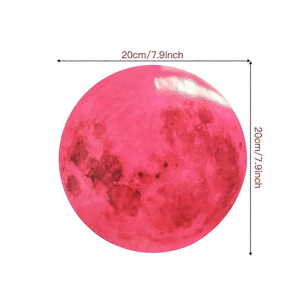 1pc Luminous Sticker Moon Star Dot Creative Fluorescent Wall Sticker Removable (Pink 28cm)
