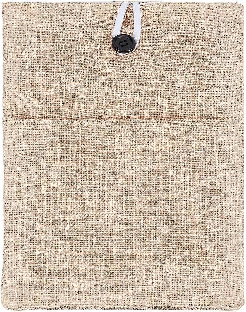 Brown Book Sleeve Cotton Line Fabric Binding Book Cover with Button Washable Reusable Protector Notebook Cloth for Adult Scrapbooking DIY Crafts for H