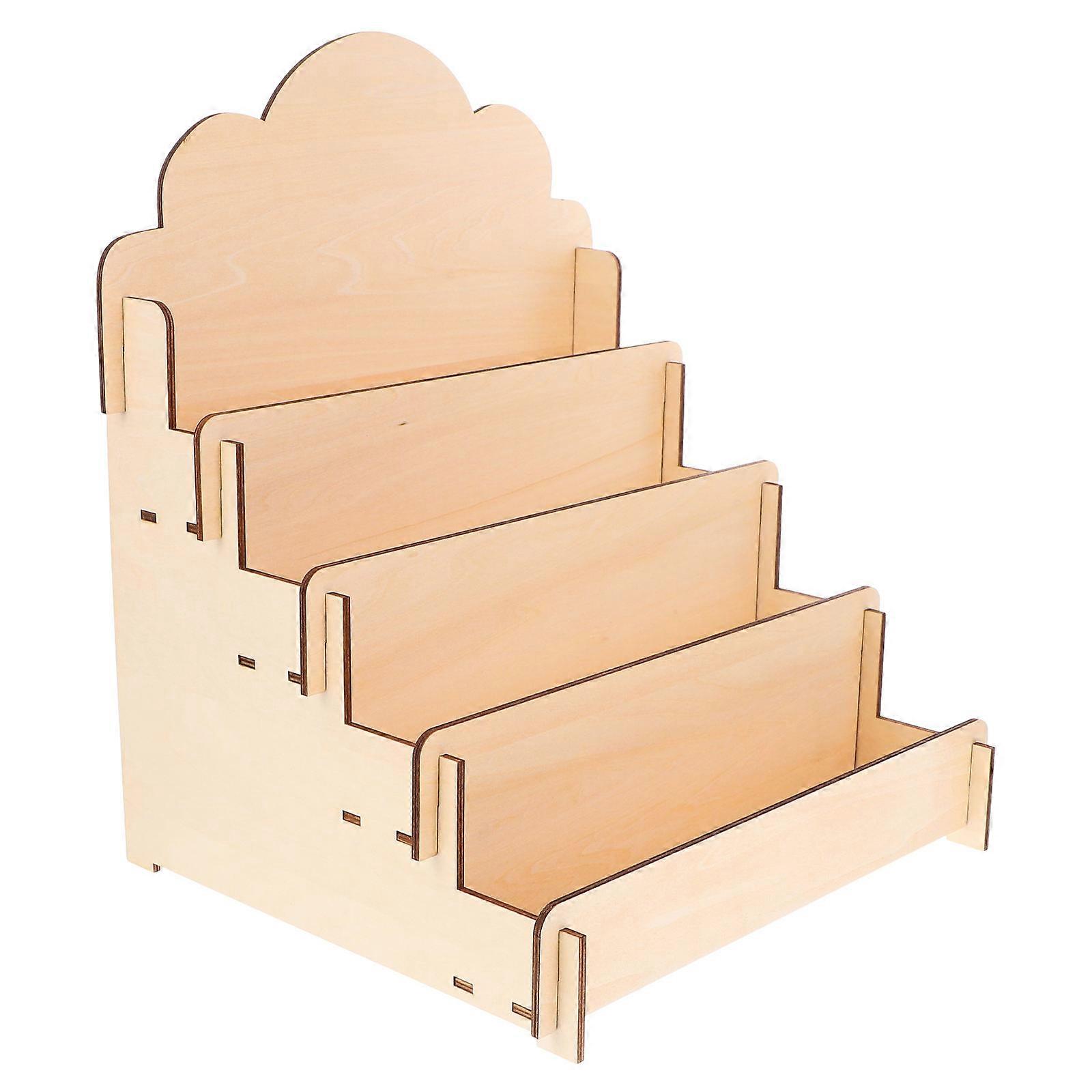 Card Display Stand Wooden for Display Tiered Greeting Card Holder