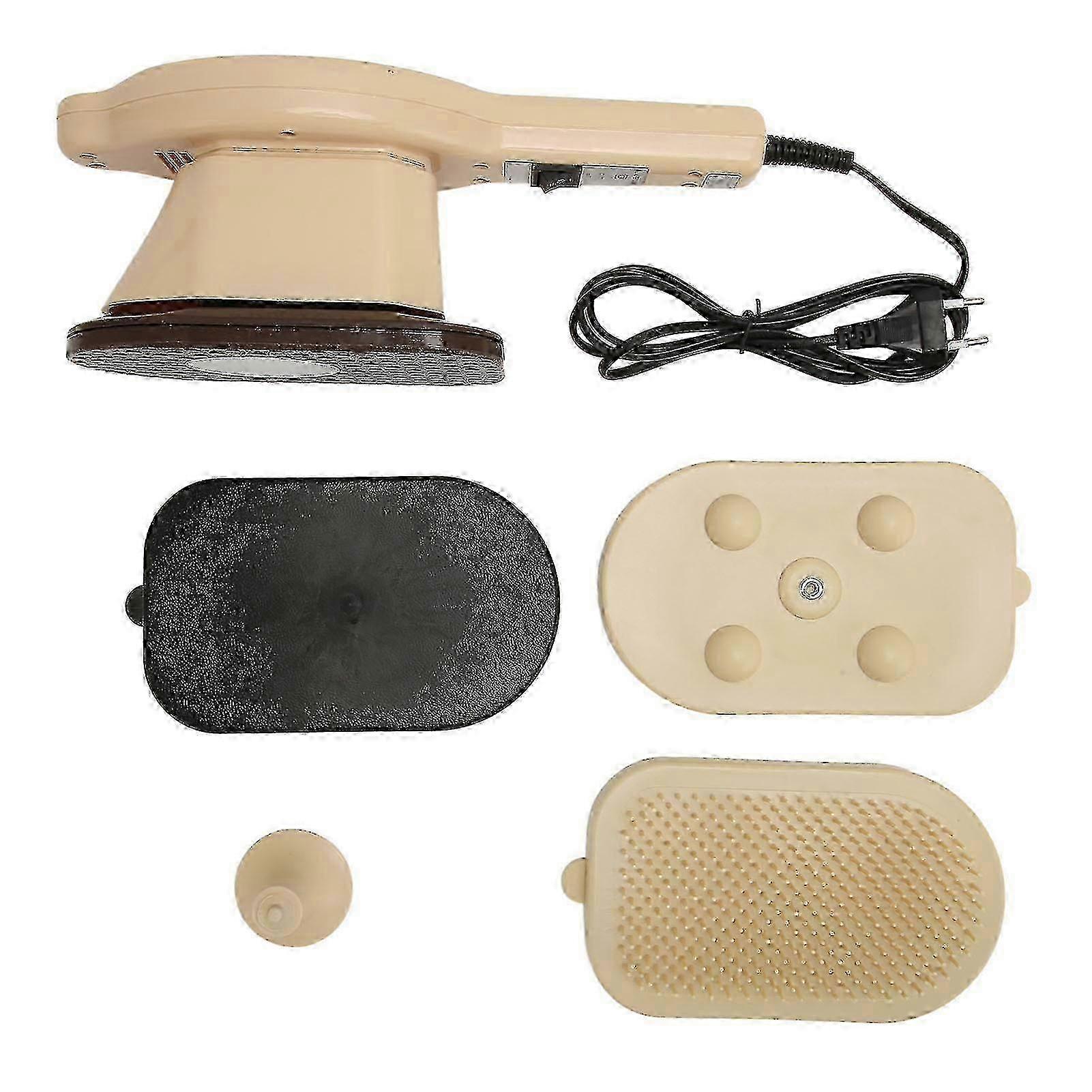Electric Handheld Massager with 3 Interchangeable Heads Heating Function Percussion Technology for Back Arm Leg Waist Buttocks Muscle Relief EU Plug