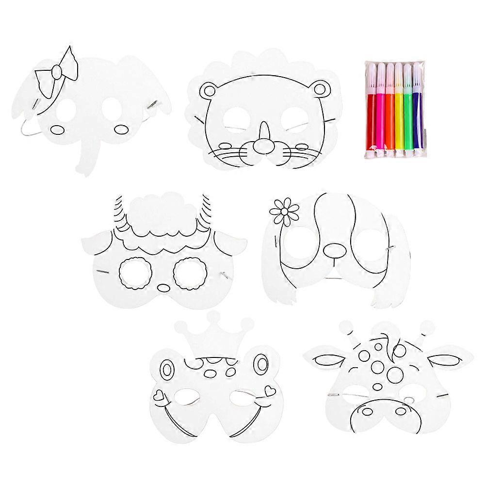 Animal Shaped DIY Masks Set For Children Birthday Parties In Assorted Color For Imaginative Play 1Set