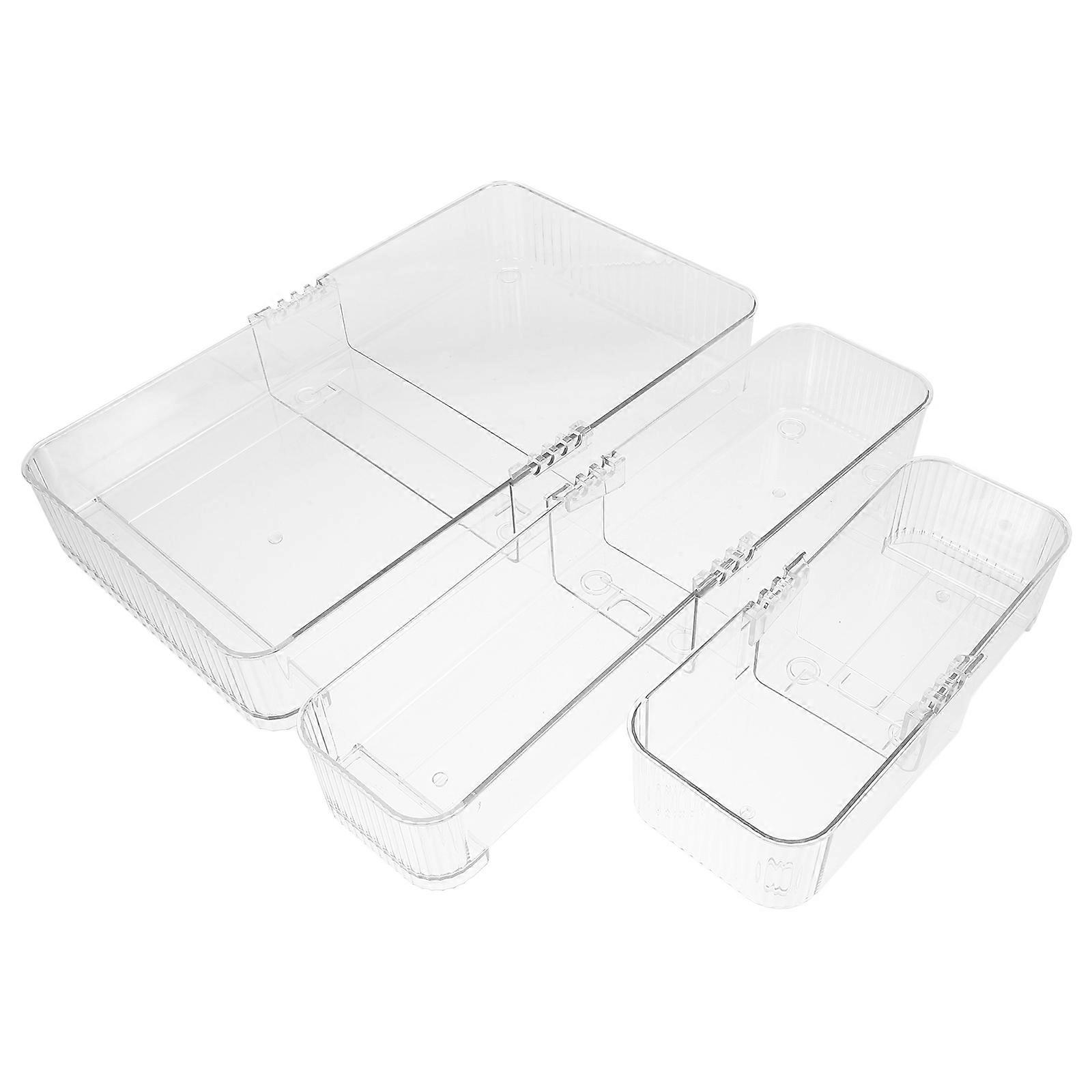 Clear Drawer Organizers 3Pcs Transparent Pet for Desk Storage
