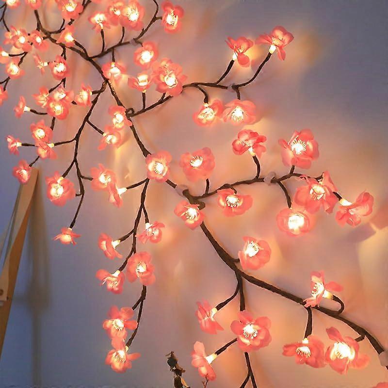 LED Cherry Blossom Wall Lights with 144 LEDs, USB Powered, Remote Control, 8 Modes, 91in
