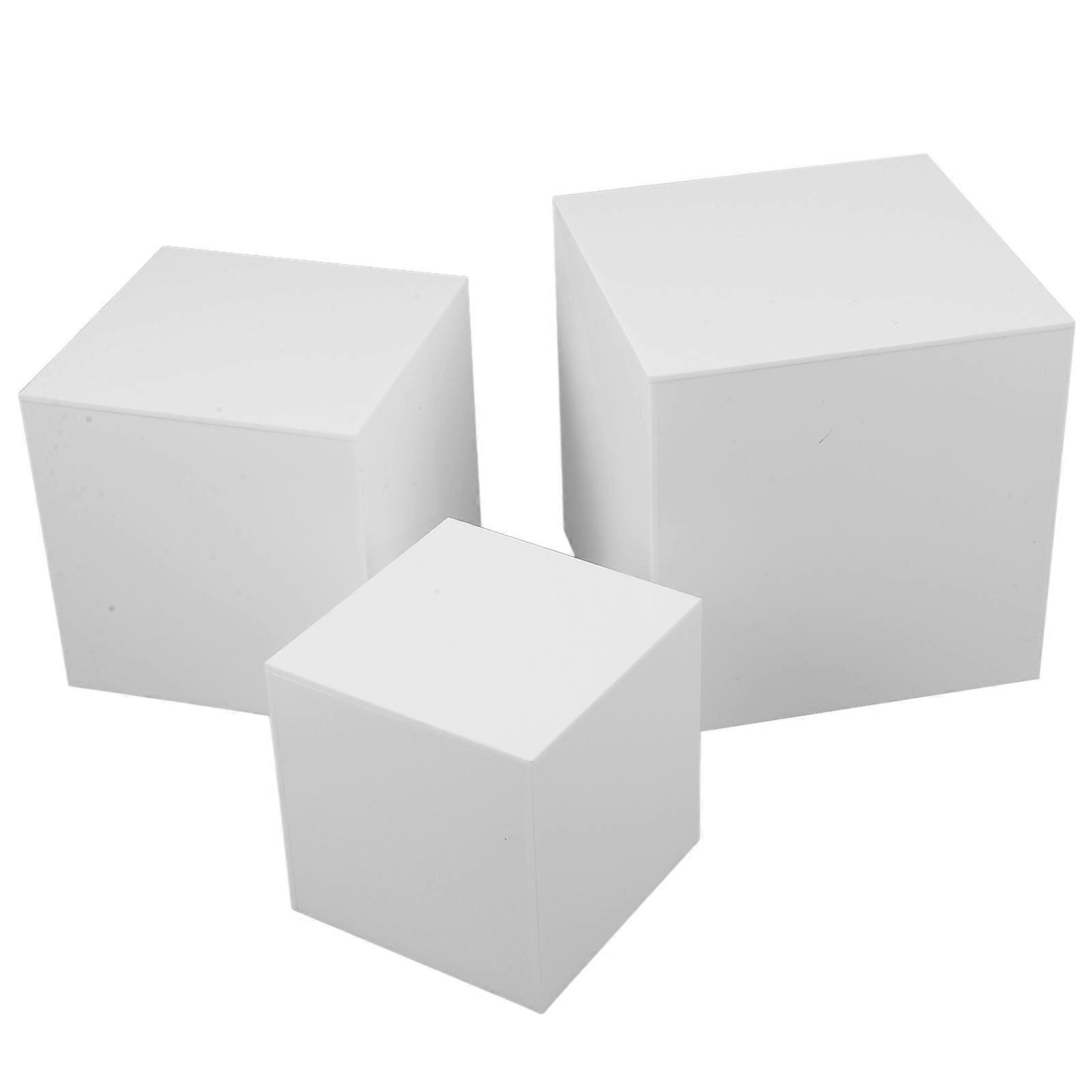 3pcs Acrylic Cube Stand Risers Square Containers for Collectibles Multi Purpose Display Cases