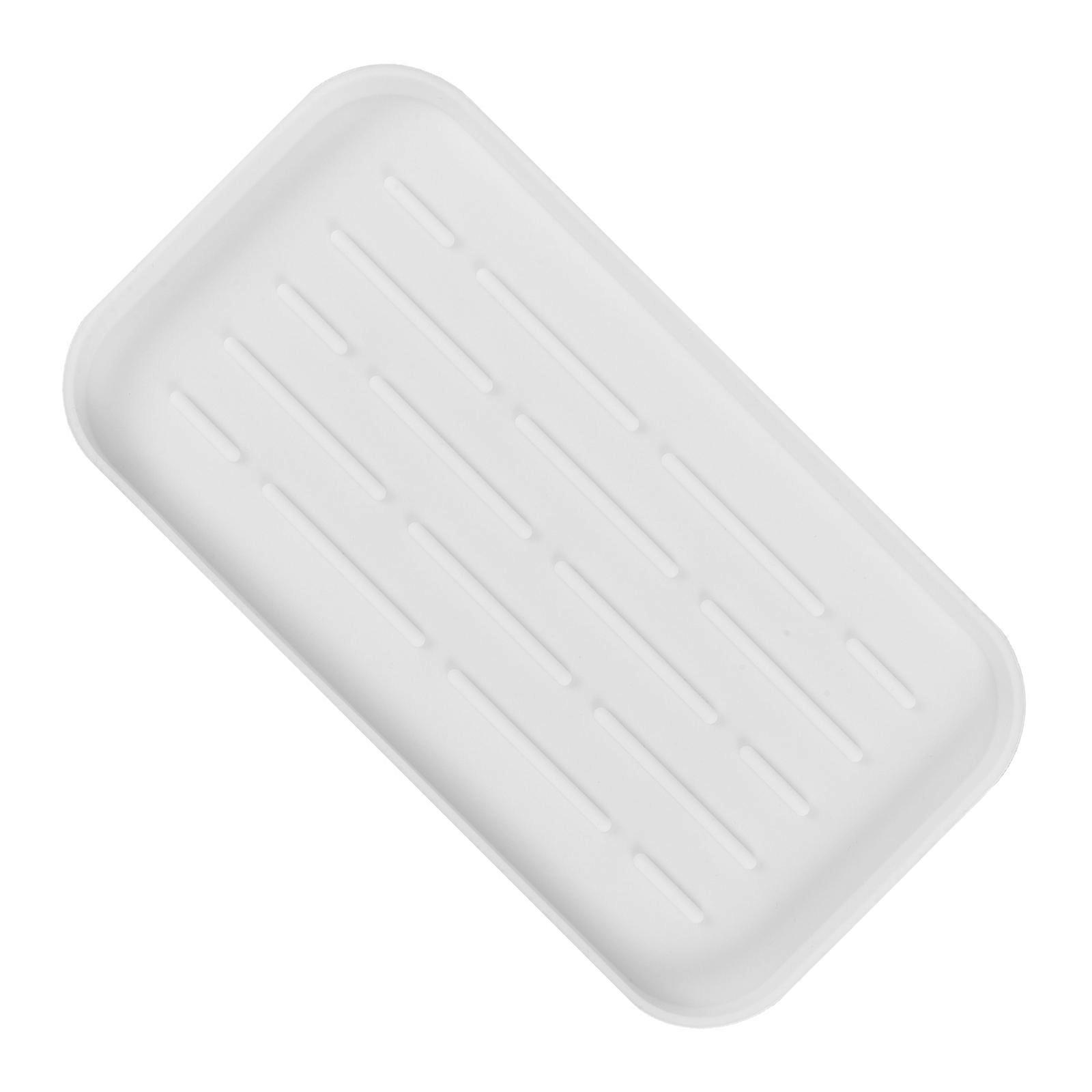 Drying Mat Silicone Dish Drying Mat for Kitchen Use 2Pcs Non-Slip White Pad