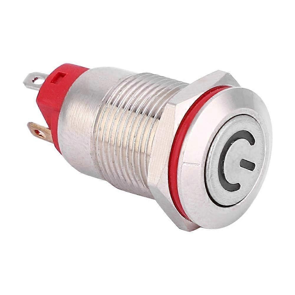 12mm Waterproof Metal Push Button Switch IP66 SelfLock LED Power Symbol 4 Pin for Car RV