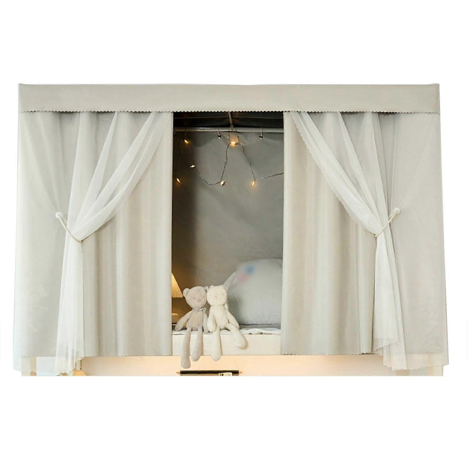 Bunk Bed Privacy Curtains with  Cover, Light Blocking and Breathable Fabric for Dorm, Beige