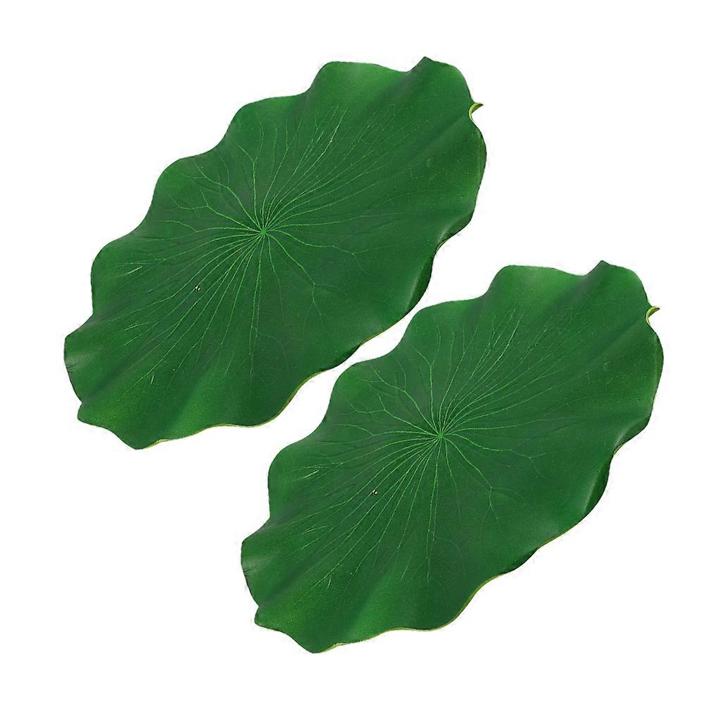 Artificial Eva Lotus-Leaf Ornament for Floating Pond Decor 2Pcs Set