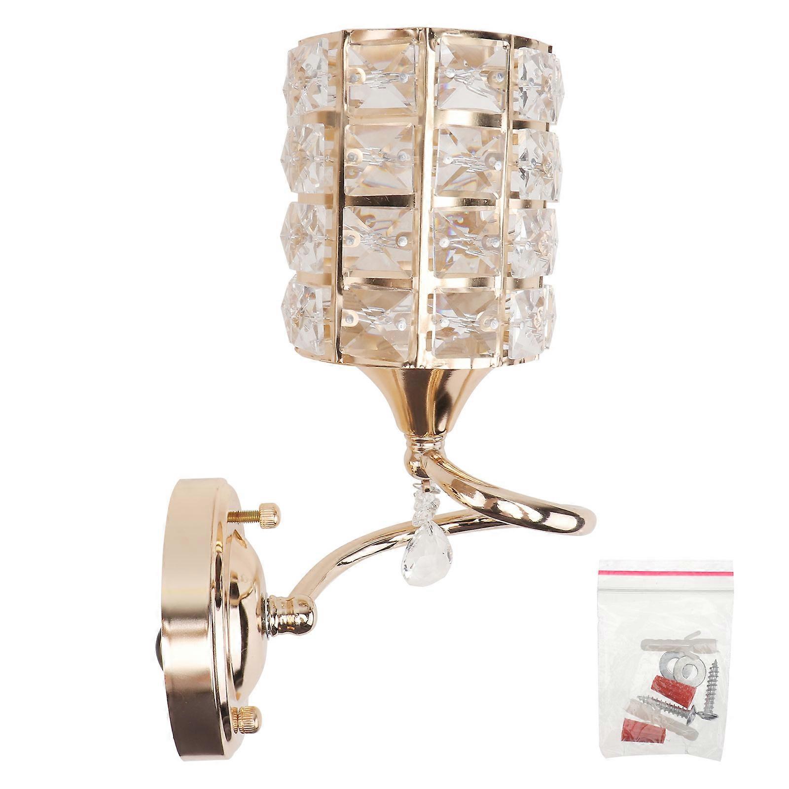 Golden Decorative Wall Lamp Crystal Wall Light for Decor 3Pcs Set